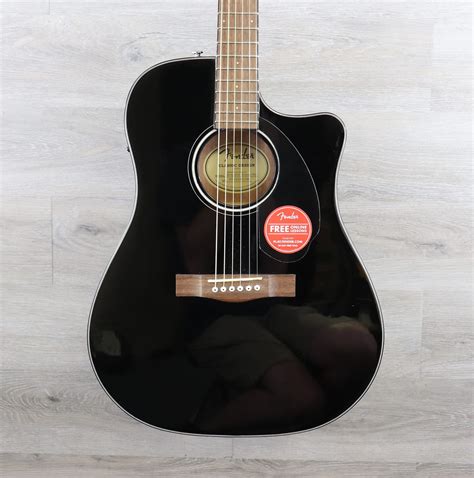 Fender Cd 60sce Solid Spruce Mahogany Cutaway Dreadnought With Electronics Black Kands Music