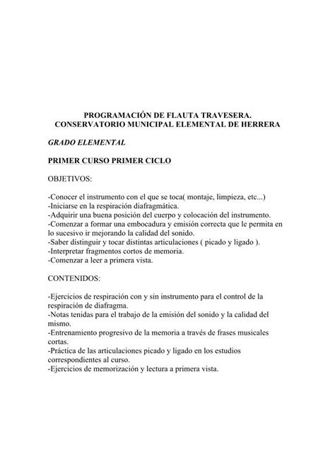 Pdf Programaci N De Flauta Pdf Filemetodolog A Ejercicios Escala