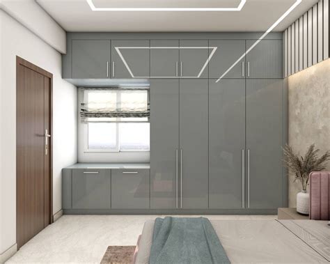 Swing Wardrobe Design With Integrated Seating Livspace