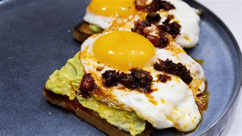 Avocado Toast With Fried Egg And Chili Crisp