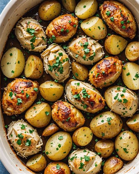 Slow Cooker Parmesan Garlic Chicken And Potatoes The Delish Recipe