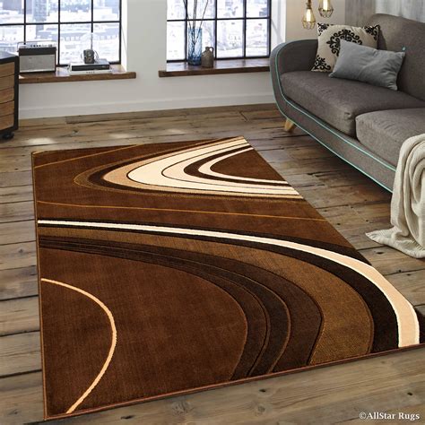 Allstar Brown Modern Contemporary Area Rug (7' 10" x 10' 2") - Walmart.com