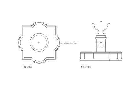 Fuente de agua para jardín Dibujos CAD gratuitos