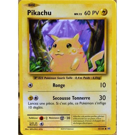 Carte Pokémon 35 108 Pikachu Niv 12 60 PV XY Evolutions Cdiscount