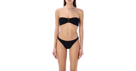 Reina Olga Ausilia Scrunch Bikini Set In Black Lyst