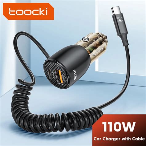 Toocki Cargador USB Para Coche Dispositivo De Carga R Pida Con Cable