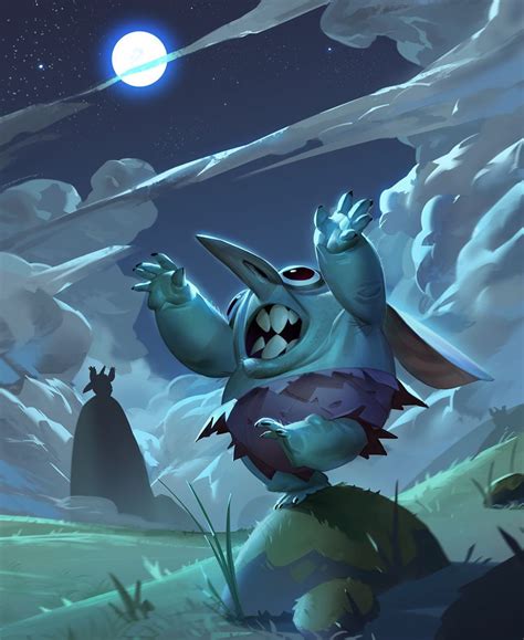 Tiny Goblin And A Moon Drawing Digital Art Illustration Goblin