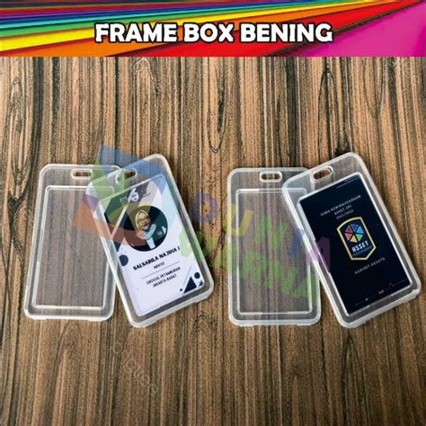 Jual Frame Casing Box Tempat Id Card Flashdisk Holder Bening Tutup