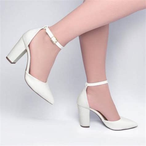 Sapato Scarpin Feminino Branco Al A Noivas Casamentos Branco