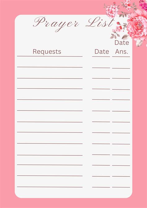 Printable Prayer List - Etsy