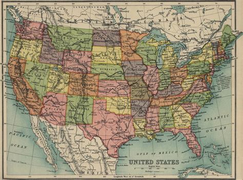 United States In 1913 Bartholomew Map