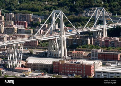 Genoa Italy The Viadotto Polcevera Stock Photo Royalty Free Image