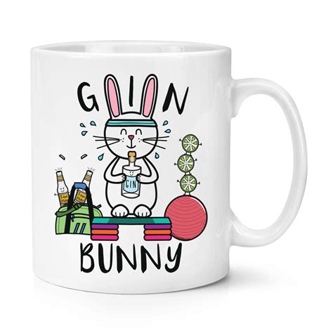 Gin Bunny 10oz Mug Cup Funny Rabbit Gym Joke Animal Fitness Ebay