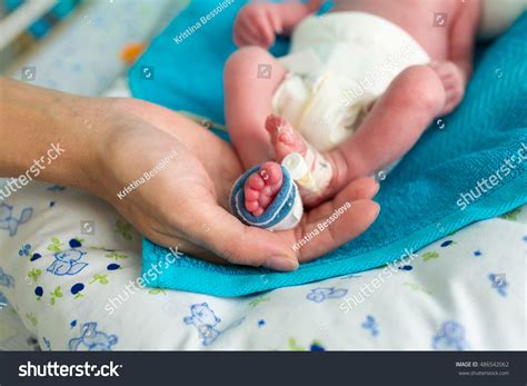 Mother Holding Premature Baby Legs Neonatal Stock Photo Edit Now