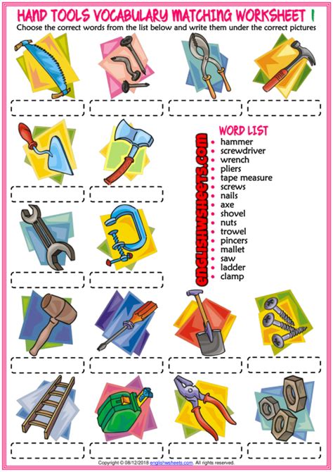 Hand Tools Esl Vocabulary Worksheets Off Rbk Bm