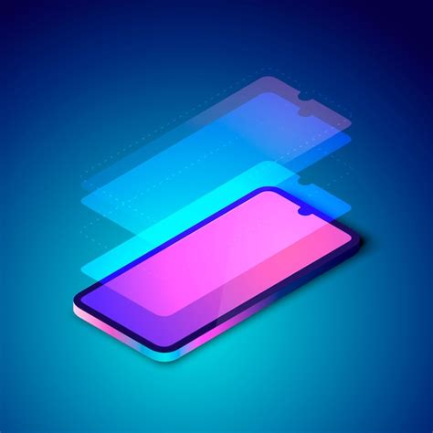premium vector colorful illustration  smartphone screen layers