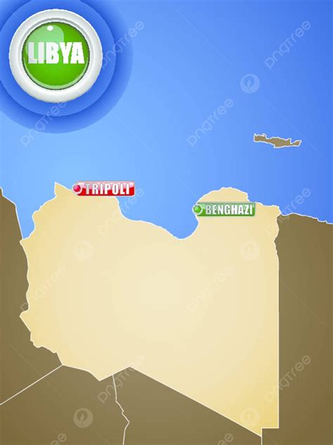 Map Of Libyan Conflict Featuring The Cities Tripoli And Benghazi Vector