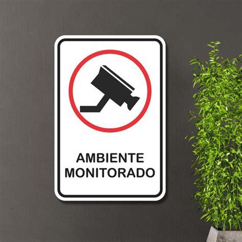 Placa de Sinalização Ambiente Monitorado Câmeras 20x30 cm Art Print