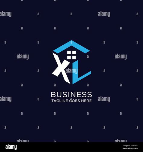 Initial Logo Xl Monogram With Abstract House Hexagon Shape Clean And