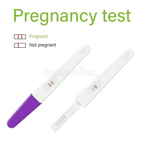 Pregnancy Test Set Positive And Negative Pregnancy Tests Flat Design Stock Vector