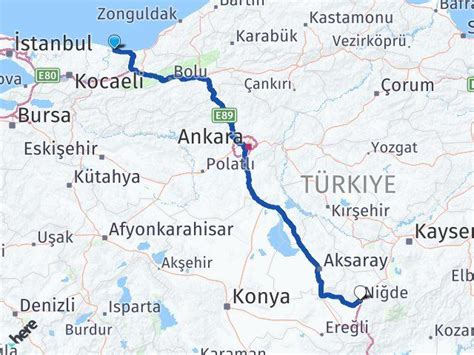 Sakarya Karasu Niğde Arası Kaç Km Kaç Saat Yol Tarifi