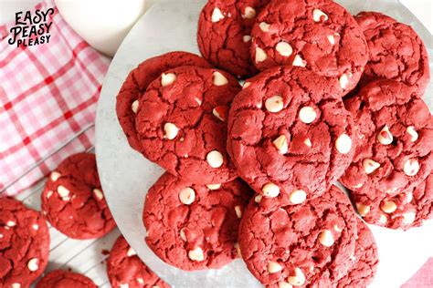 4 Ingredient Red Velvet Cake Mix Cookies Easy Peasy Pleasy