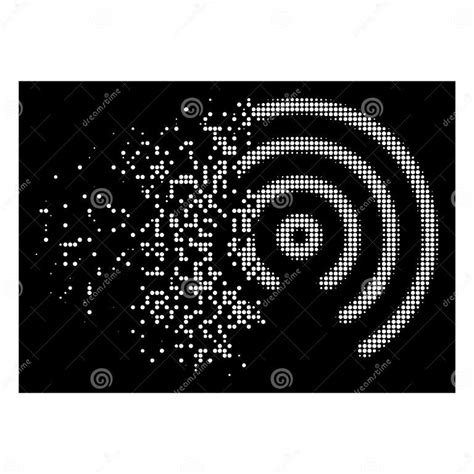 Bright Sparkle Pixel Halftone Airdrop Center Icon Stock Vector