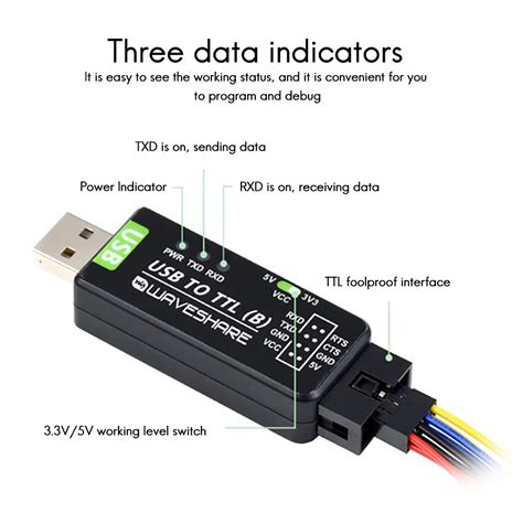 Ckepdyeh Industrial Grade Usb To Ttl Converter Ch343g Serial Port Conversion Module Support 5v3