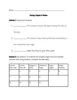 Shurley English Level Chapter Review By Indelibly Yours Tpt