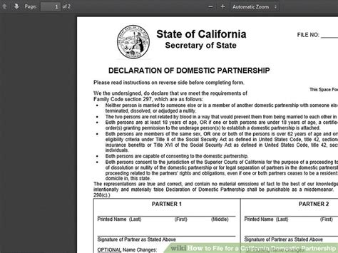 How To File For A California Domestic Partnership 7 Steps