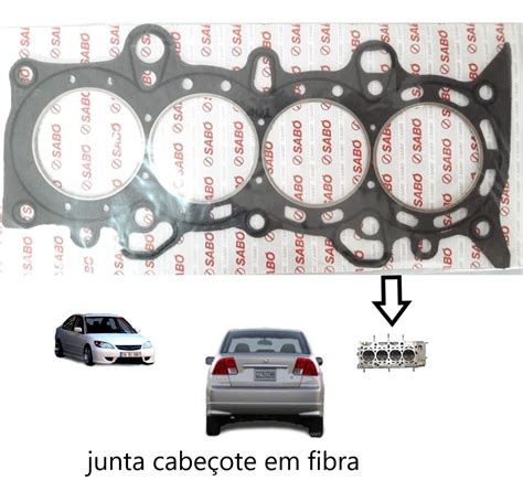 Junta Sabó Cabeçote Honda Civic 1 7 2003 2004 2005 2006 Parcelamento