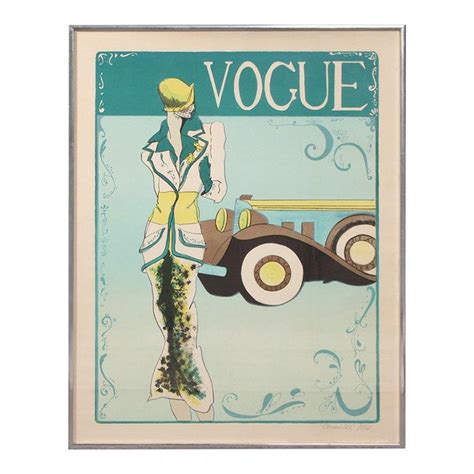 Vintage Vogue Magazine Cover Artwork With Pencil Signature And Original Artwork On Reverse Side