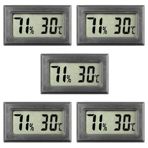 Lot De 5 Mini Thermomètres Numériques De Température Humidité