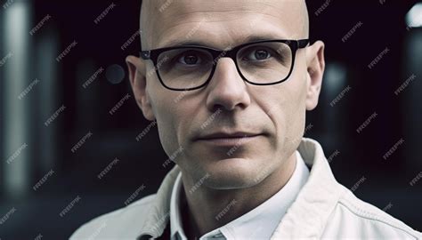 Premium Ai Image Confident Businessman In Eyeglasses Smiling For