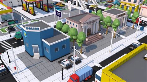 D Model Low Poly City Town Pack Vr Ar Low Poly Cgtrader