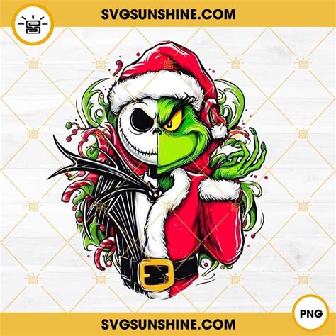 Grinch And Jack Skellington Merry Christmas Png File Designs Jack