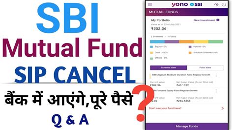 How To Cancel Sip In Mutual Fund In Yono Sbi App How To Redeem Mutual