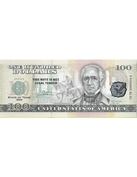 Banknot USA 100 Dolarów 2022 Texas Commemorative Dollar