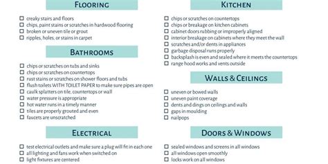 New Construction Walk Through Checklist Template