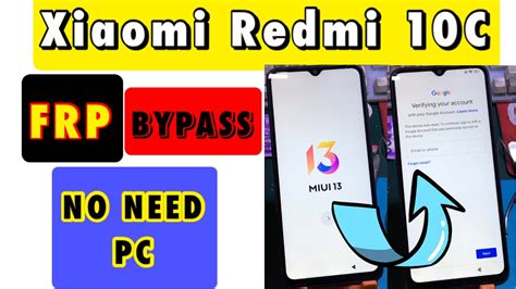 Redmi 10c Frp Bypass Miui 13 Without Pc All Xiaomi 2023 Unlock Google