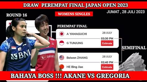 Gregoria Vs Akane Draw Perempat Final Japan Open Youtube