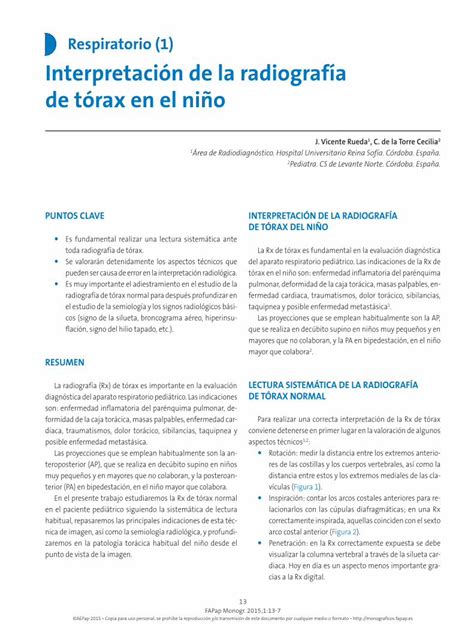 PDF Respiratorio 1 Interpretación de la radiografía de tórax