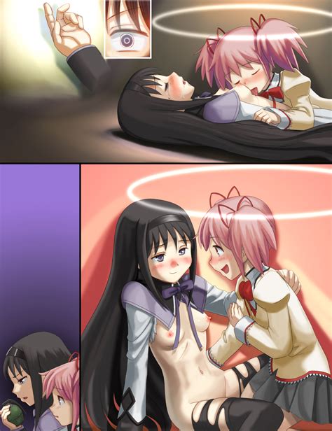 Rule 34 Akemi Homura Blush Female Licking Madoka Kaname Mahou Shoujo