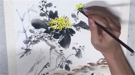 Oriental Painting Flower Painting 한국화 동양화 국화 그리기 Youtube