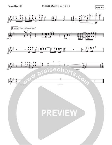 Because Of Jesus Choral Anthem Satb Tenor Sax Sheet Music Pdf