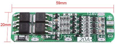 Placa BMS 11 1 Voltios 20 Amperios Para Litio Ion 18650 Batelsa