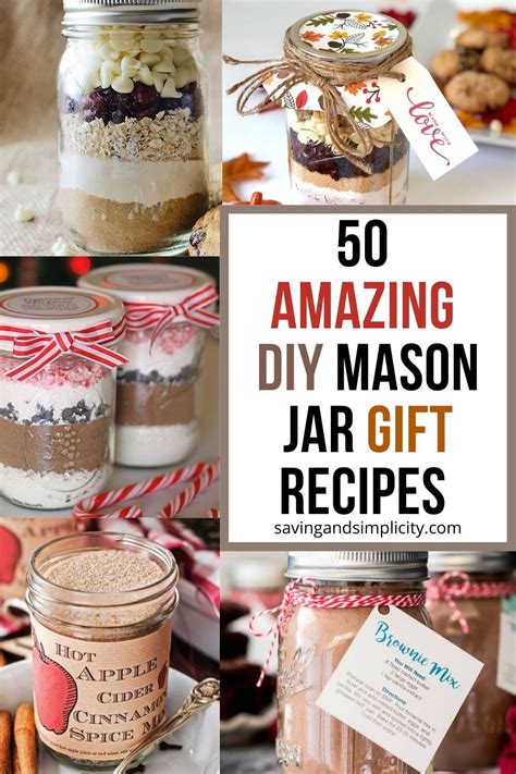 50 Amazing Mason Jar Recipes Diy Ts In A Jar Mason Jar Ts Recipes Mason Jar Christmas