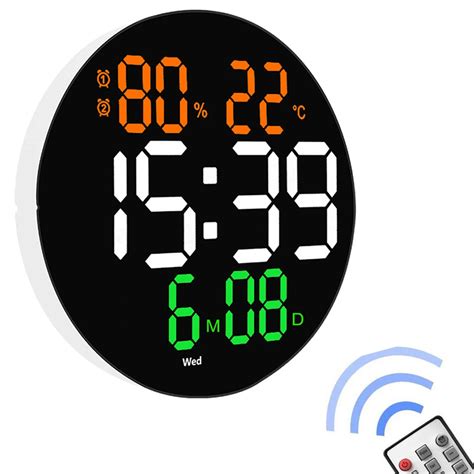 10 Inch Digital Led Wall Clock Calendar With Alarms Temperature