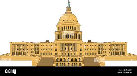 U S Capitol Building Vector Illustration Stock Vector Image Art Alamy