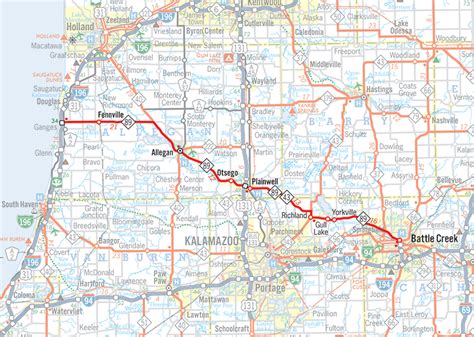 Michigan Highways Route Listings M 89 Route Map